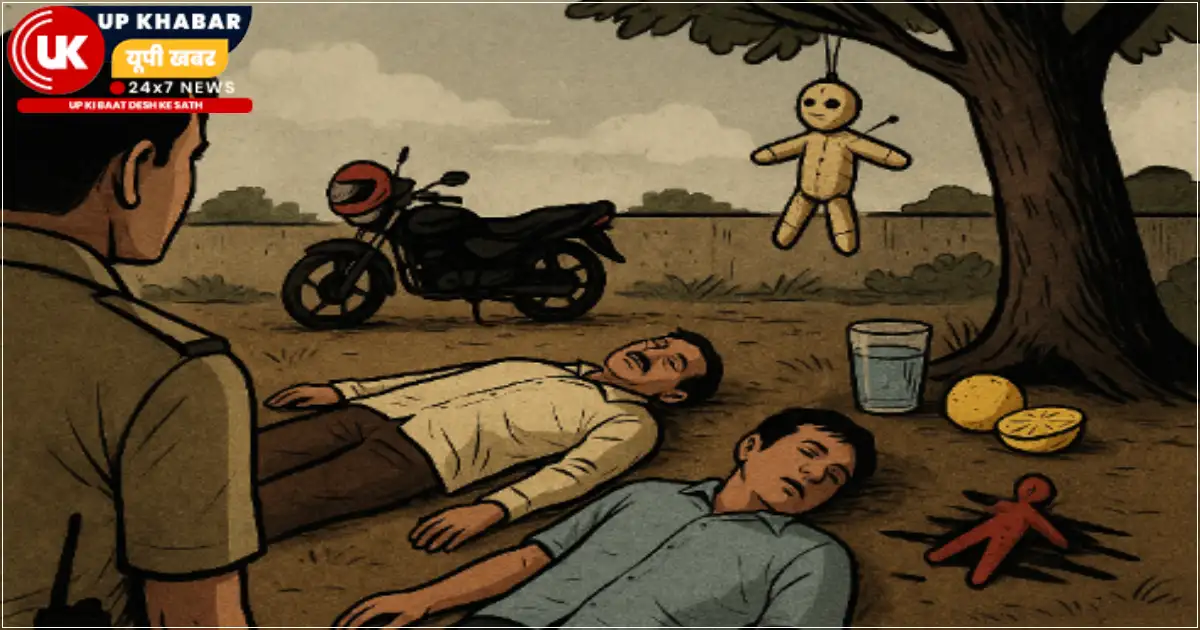 फिरोजाबाद में तंत्र-मंत्र से जुड़े संदिग्ध हालातों में दो रिश्तेदारों की मौत हो गई, पुलिस को घटनास्थल से तांत्रिक सामग्री मिली है, और मामले की जांच जारी है।