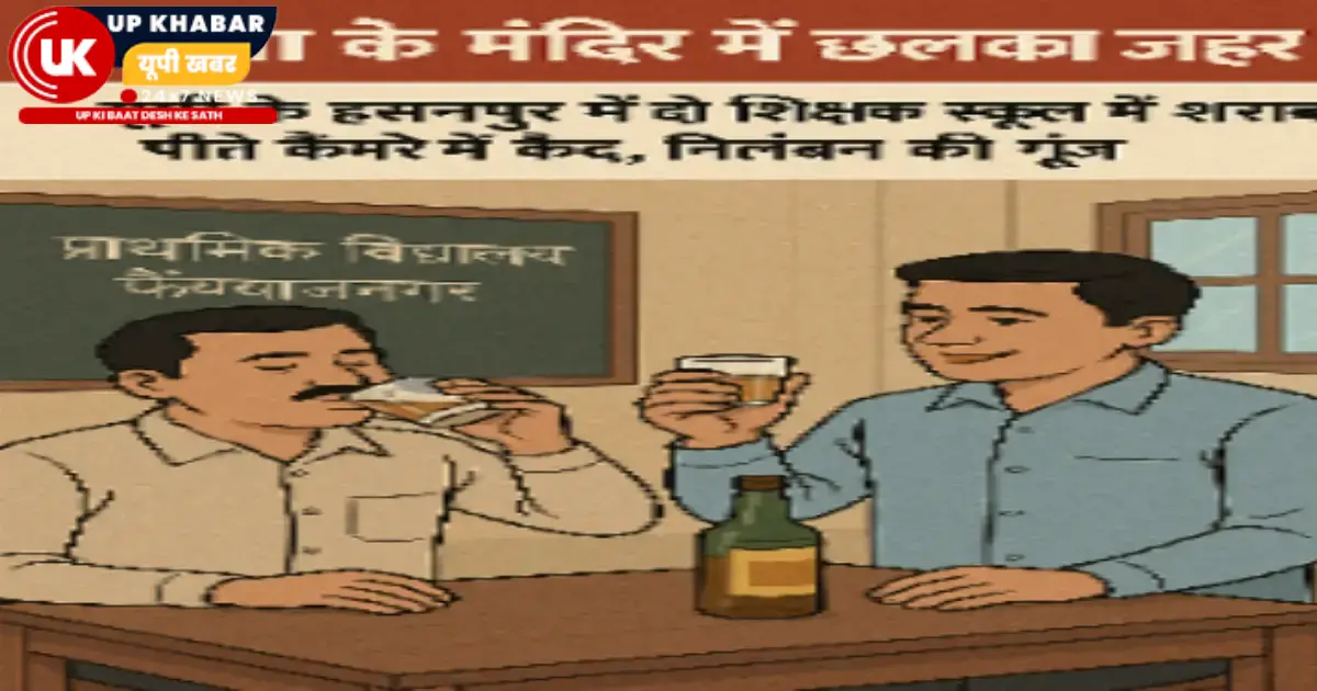 अमरोहा के हसनपुर में प्राथमिक विद्यालय के दो शिक्षकों को स्कूल परिसर में शराब पीने के आरोप में निलंबित कर दिया गया है, ग्रामीणों ने पहले शिकायत की थी, जिसके बाद वीडियो वायरल होने पर कार्रवाई हुई।